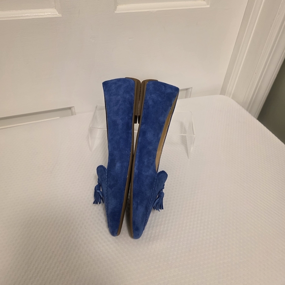 NWOB Talbots Royal Blue Suede Tassel Francesca Loafers Size 8.5 Business Casual - Picture 5 of 16